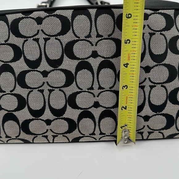 COACH Black & Gray Hampton Signature C Canvas Shoulder Bag Satchel Purse #F12643 - Picture 14 of 14